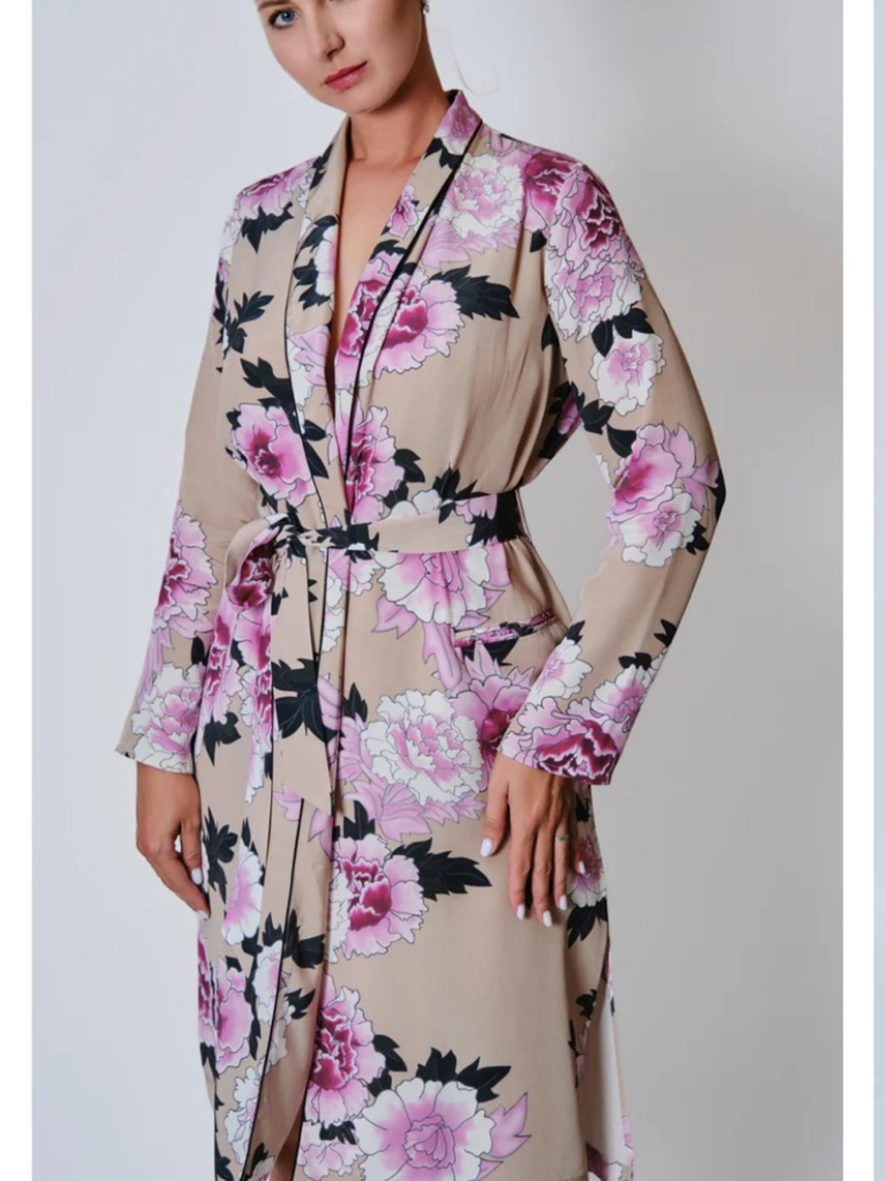 Fleur du Mal x Cofeteur Floral Silk Robe - Picture 2 of 11